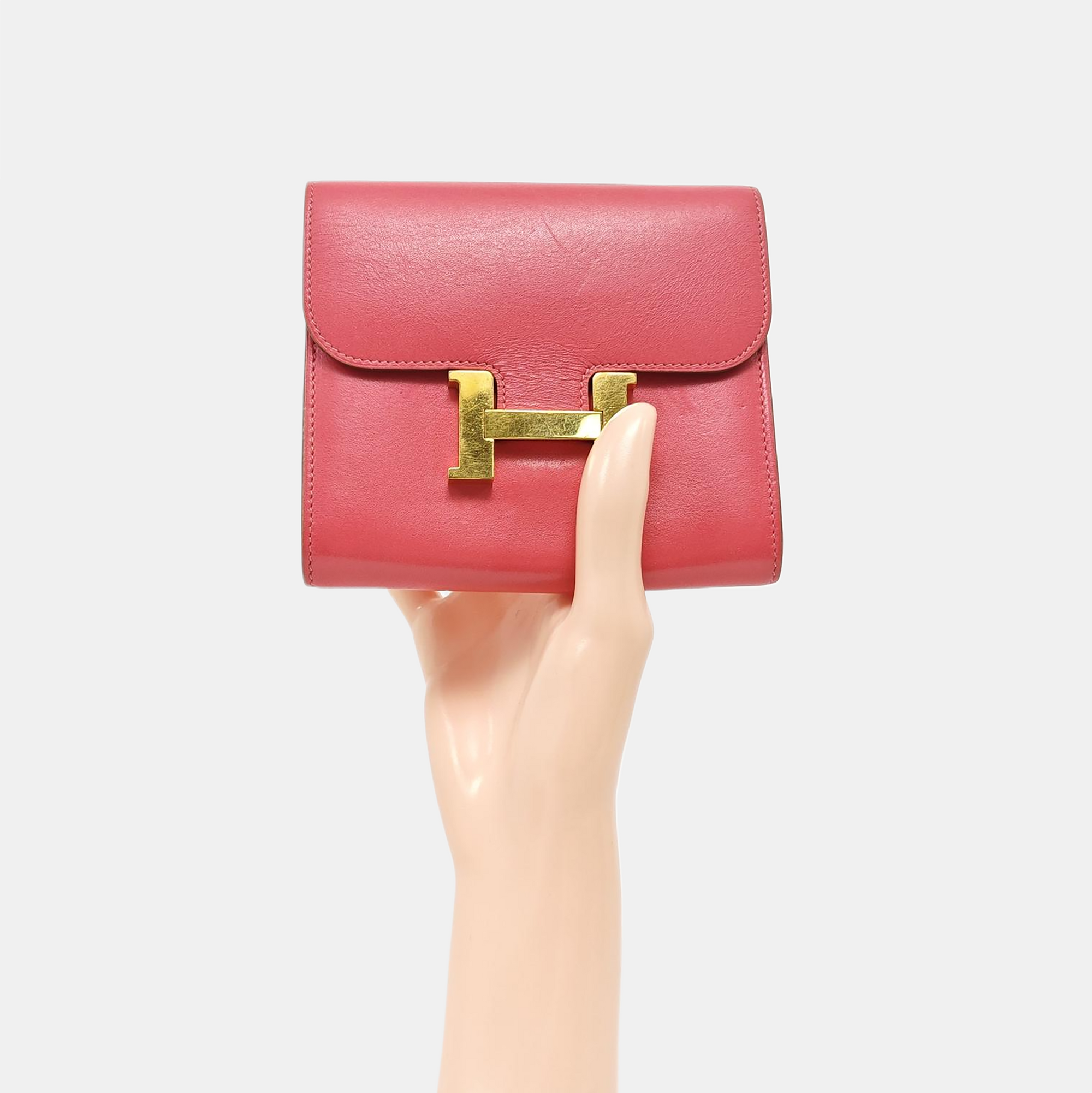Authenticated pre-owned  Constance Box Calf Pink Wallet - Wallet at Looply