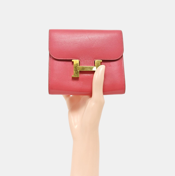Authenticated pre-owned  Constance Box Calf Pink Wallet - Wallet at Looply