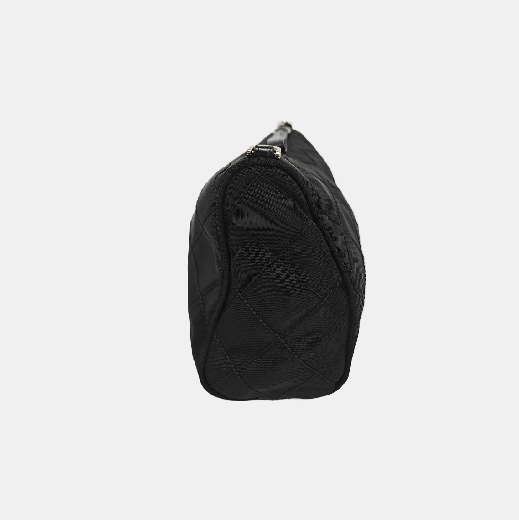 Quilted Nylon Clutch Black