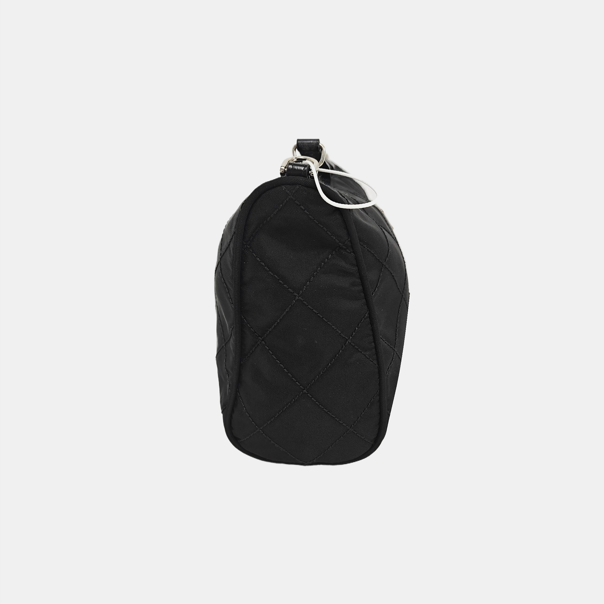 Quilted Nylon Clutch Black