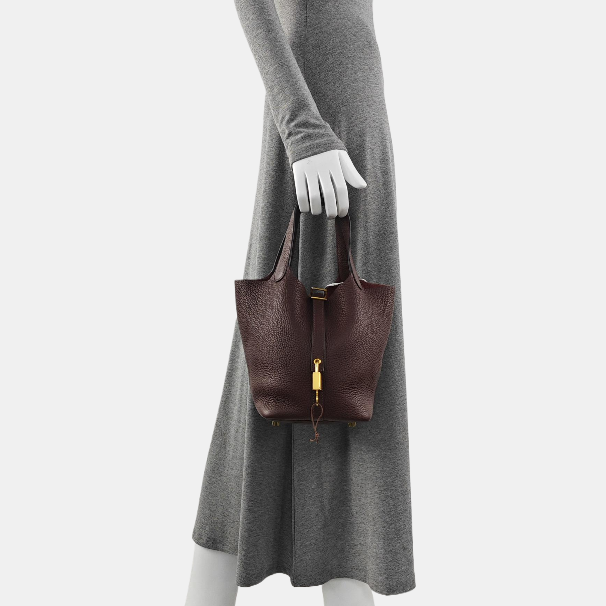 Authenticated pre-owned  Picotin Lock Clemence Red - Top Handle Bag at Looply