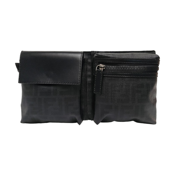 Coated Canvas Belt Bag Black