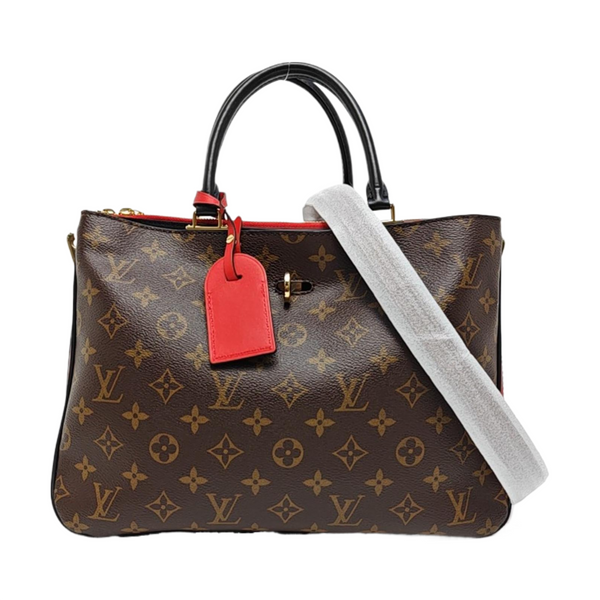 Monogram Coated Canvas Tote Bag Brown