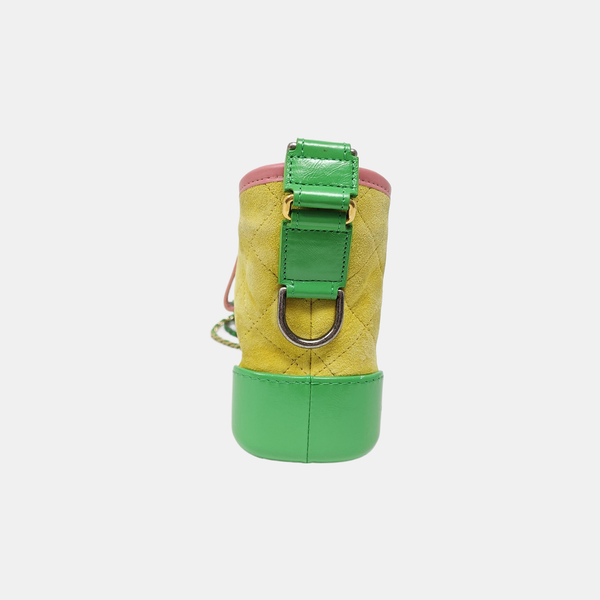 Authenticated pre-owned  Gabrielle Small Quilted Suede Yellow - Shoulder Bag at Looply