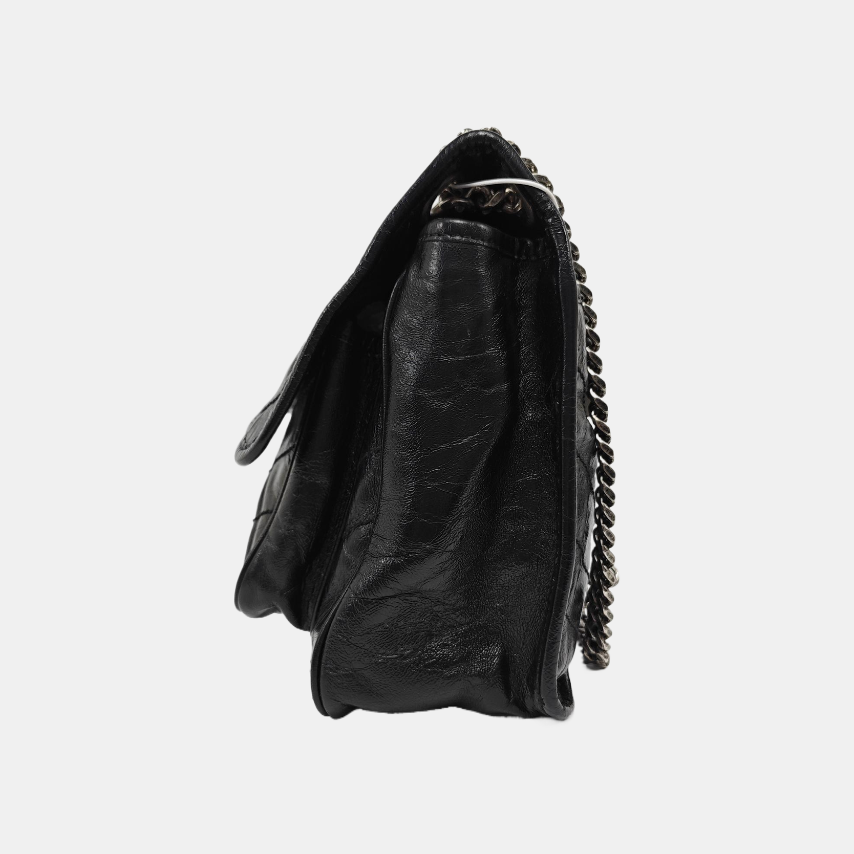 NIKI Medium Chevron Calfskin Black