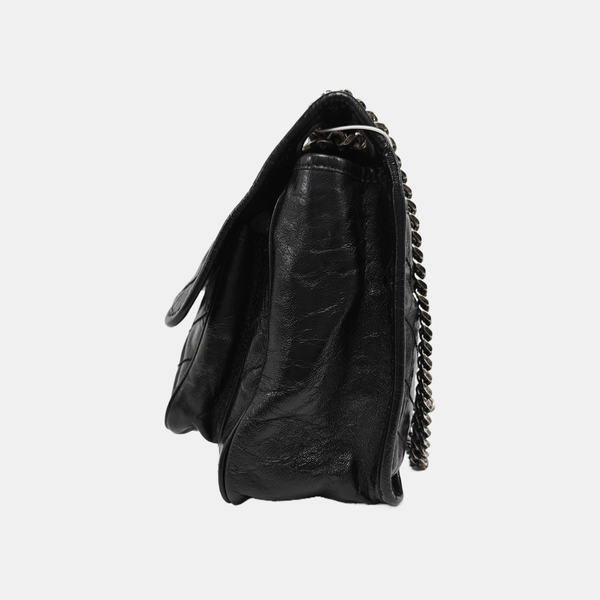 NIKI Medium Chevron Calfskin Black