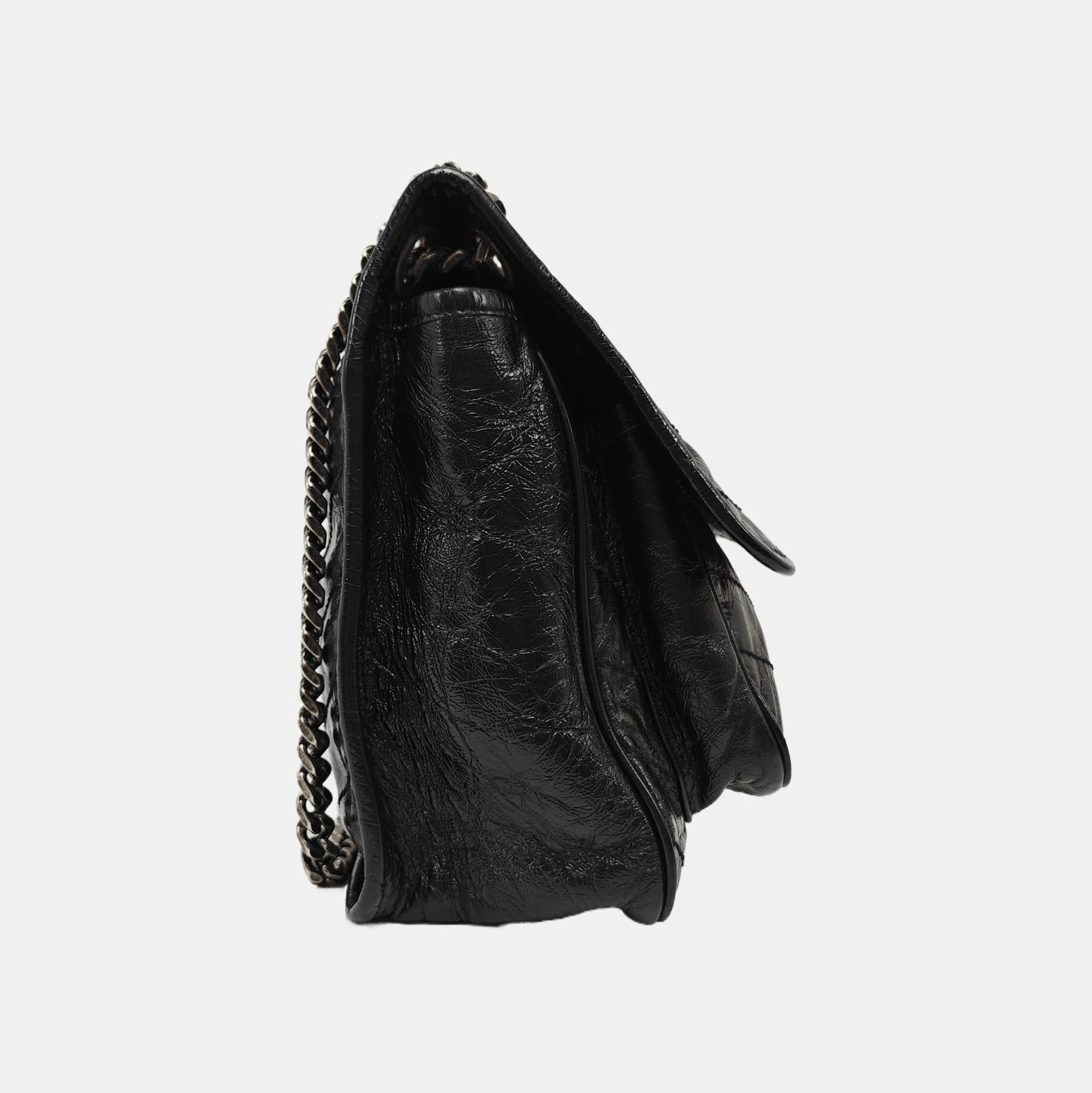 NIKI Medium Chevron Calfskin Black