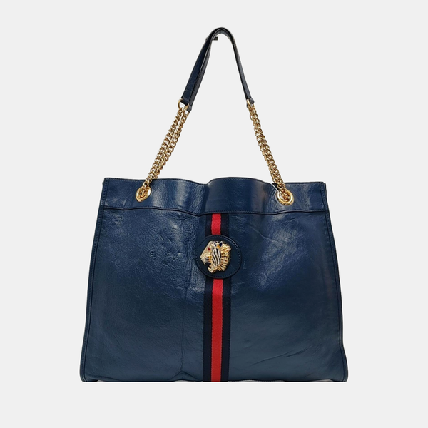 Authenticated pre-owned  Rajah Large Calfskin Blue - Shoulder Bag at Looply