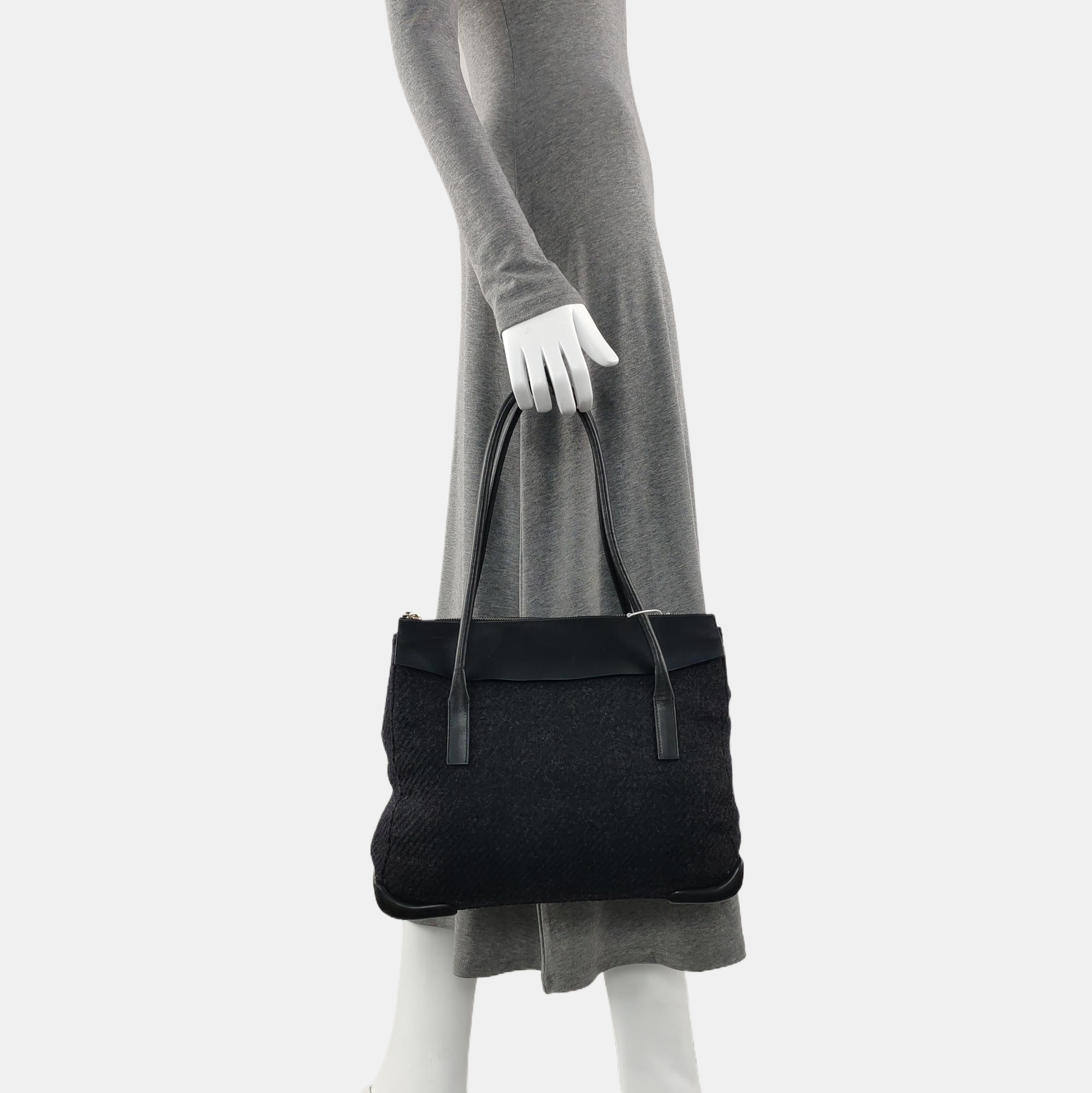 Wool Tote Bag Black