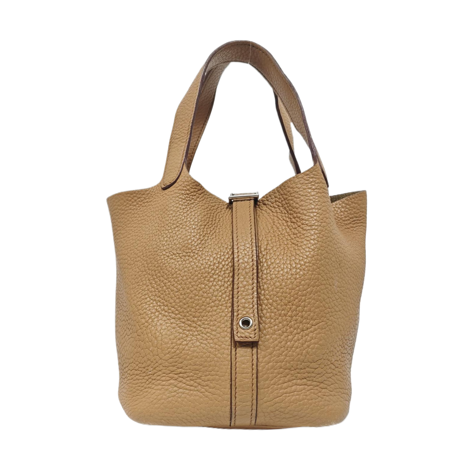 Authenticated pre-owned  Picotin Lock 18 Clemence Beige - Top Handle Bag at Looply