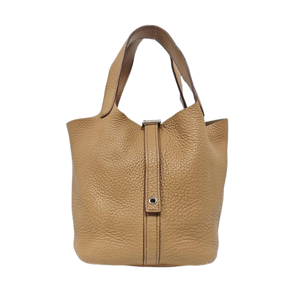 Authenticated pre-owned  Picotin Lock 18 Clemence Beige - Top Handle Bag at Looply