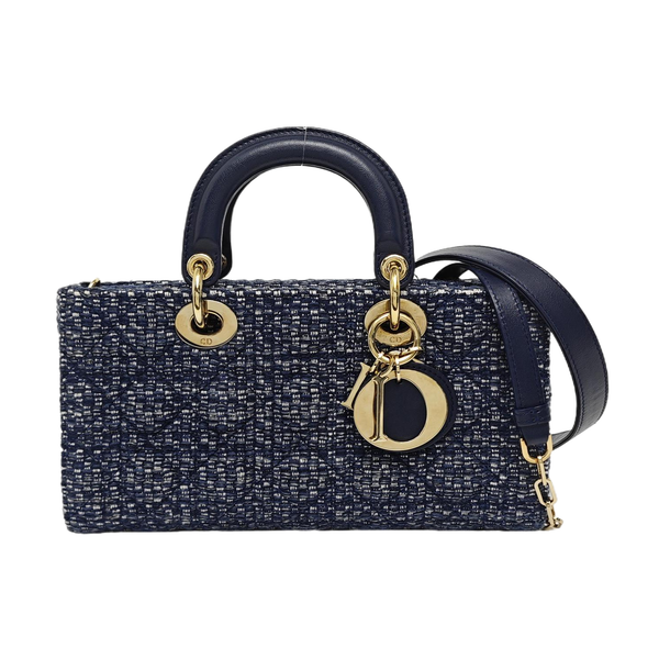 Authenticated pre-owned  Lady D-Joy Medium Fabric Blue - Shoulder Bag at Looply