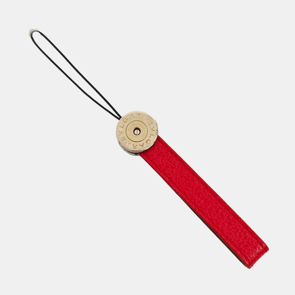 Leather Bag Charm Red