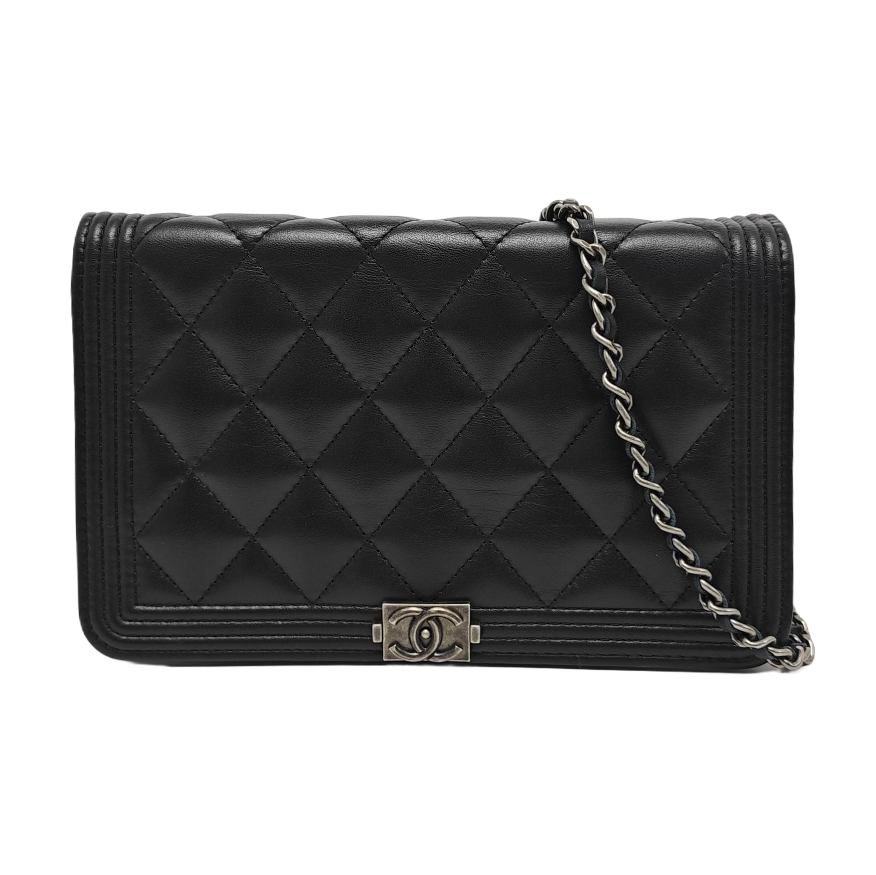Authenticated pre-owned  Boy Chanel WOC Quilted Calfskin Black - Shoulder Bag at Looply