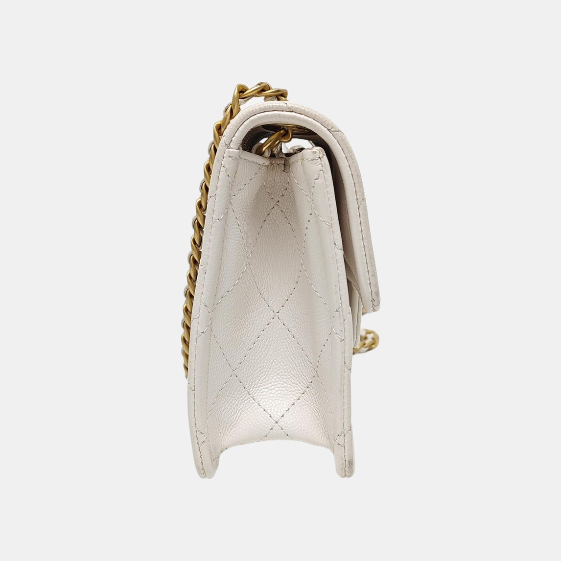 Quilted Grained Calfskin White