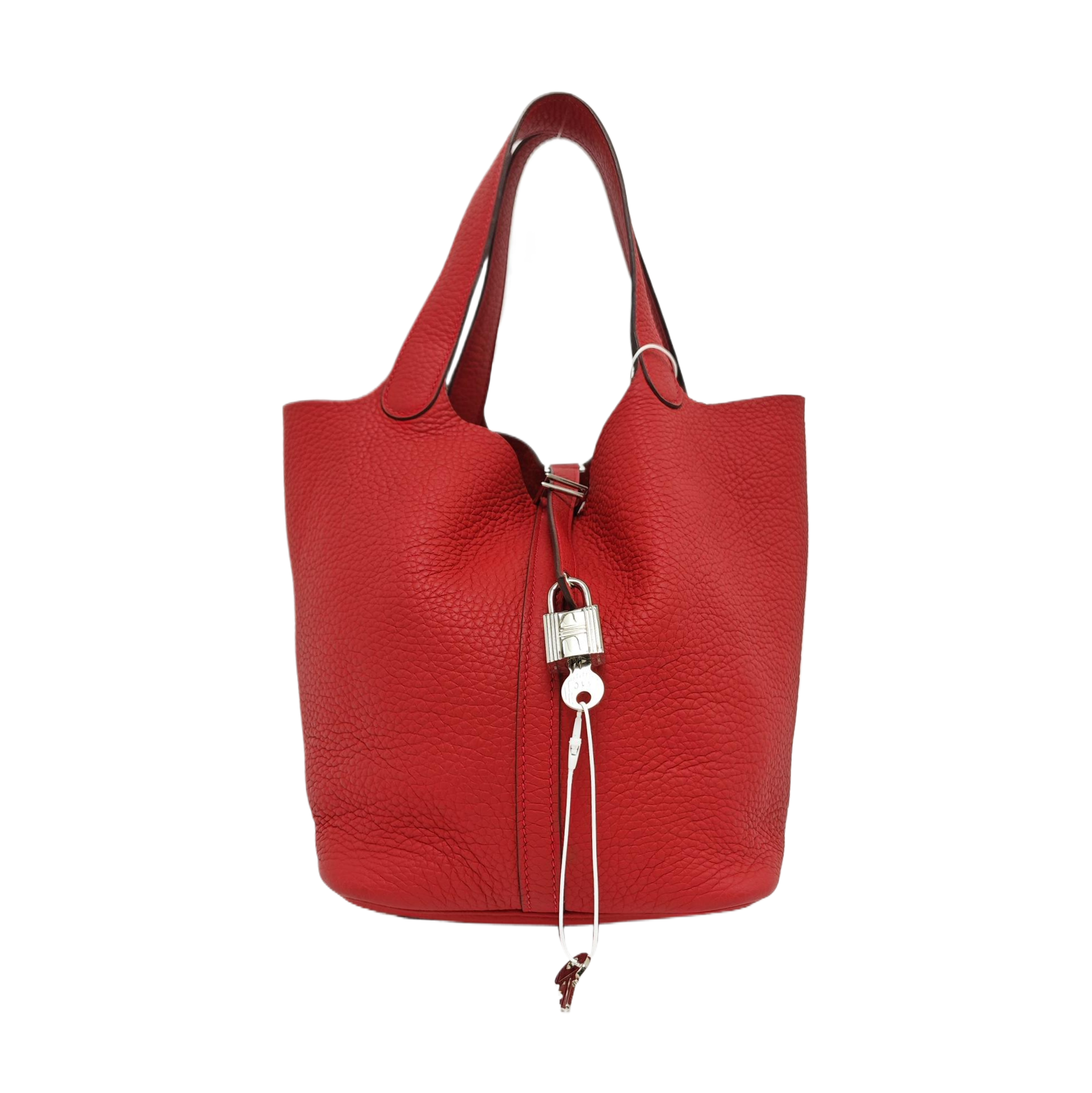 Authenticated pre-owned  Picotin Lock 22 Clemence Red - Top Handle Bag at Looply