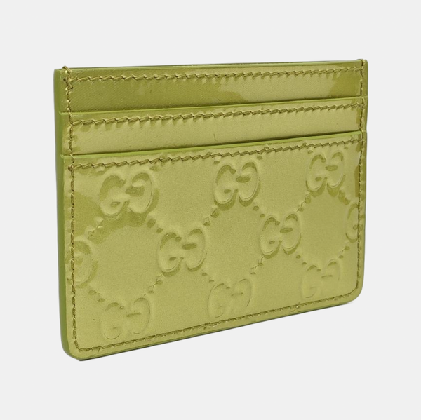 Authenticated pre-owned  Microguccissima Monogram Calfskin Yellow Card Holder - Card Holder at Looply