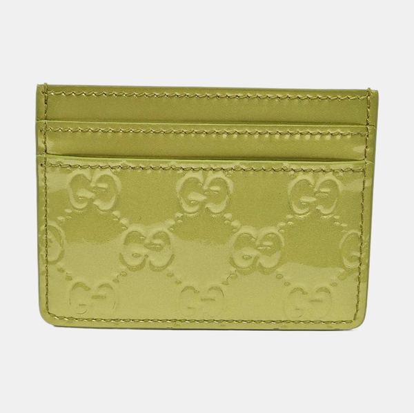 Authenticated pre-owned  Microguccissima Monogram Calfskin Yellow Card Holder - Card Holder at Looply