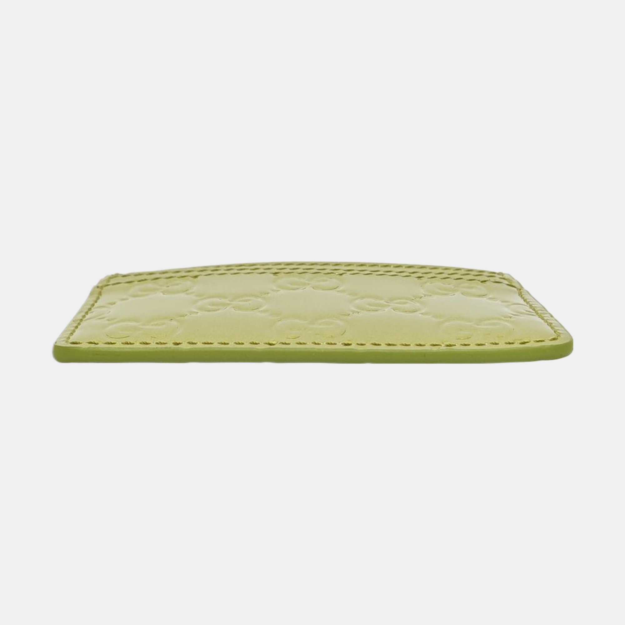 Authenticated pre-owned  Microguccissima Monogram Calfskin Yellow Card Holder - Card Holder at Looply