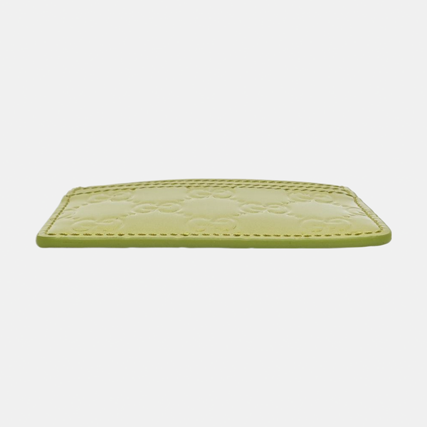 Authenticated pre-owned  Microguccissima Monogram Calfskin Yellow Card Holder - Card Holder at Looply
