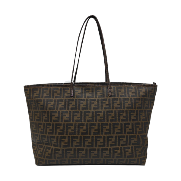Bolso tote de lona revestida marrón