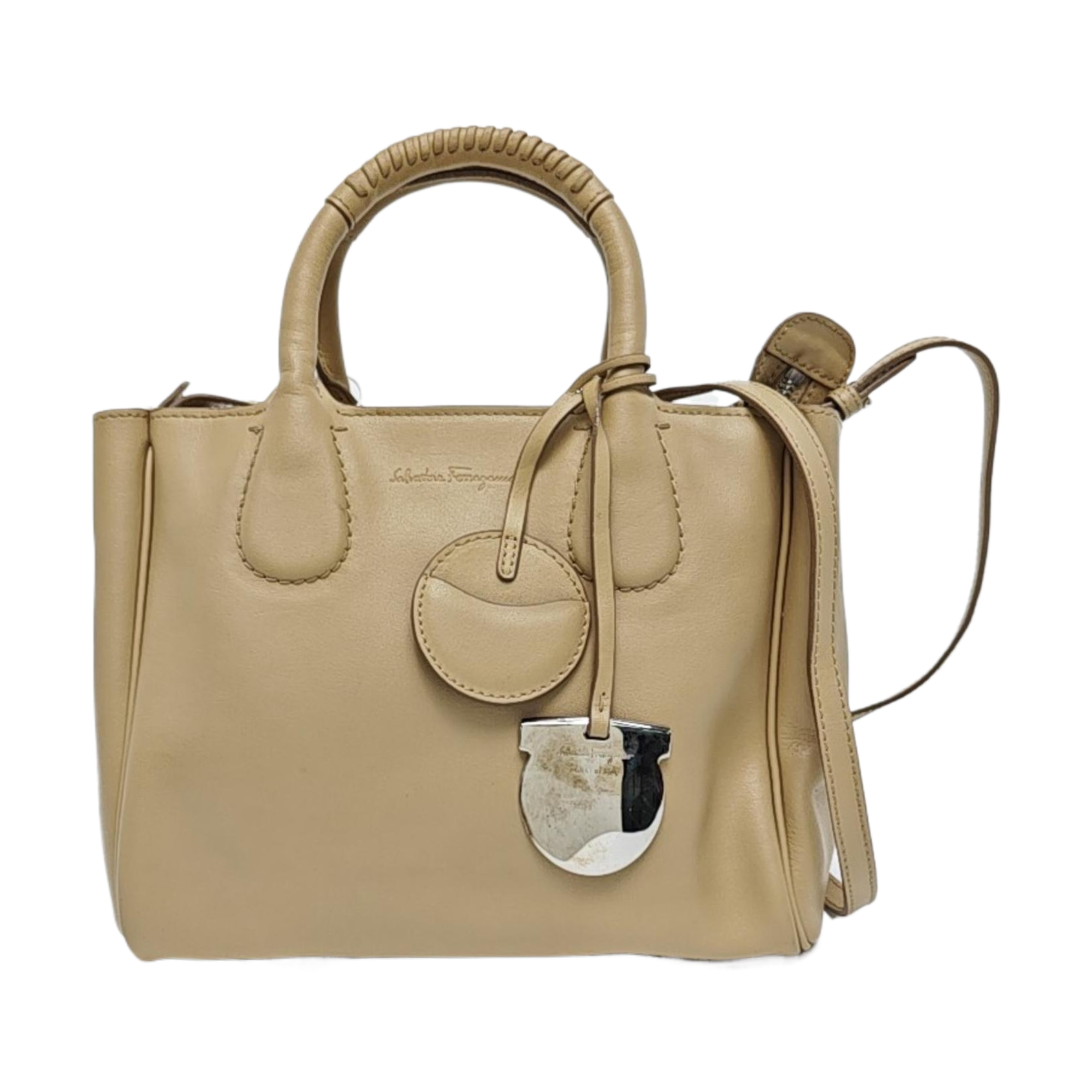 Gancini Calfskin Beige