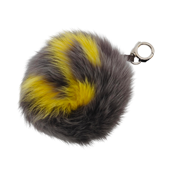 Fur Bag Charm Gray