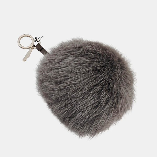 Fur Bag Charm Gray