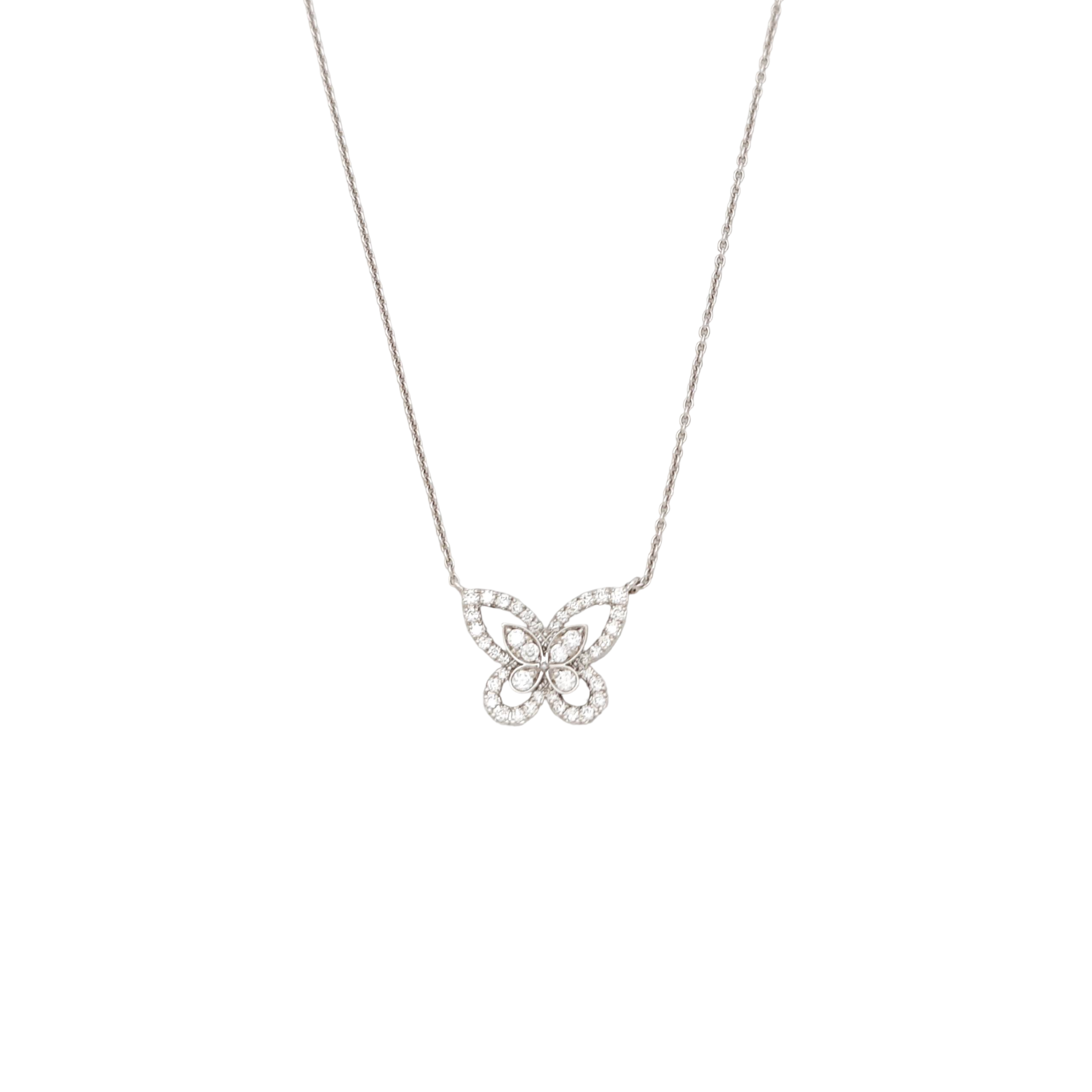 Authenticated pre-owned  Butterfly 18K White Gold Silver Necklace - Necklace at Looply
