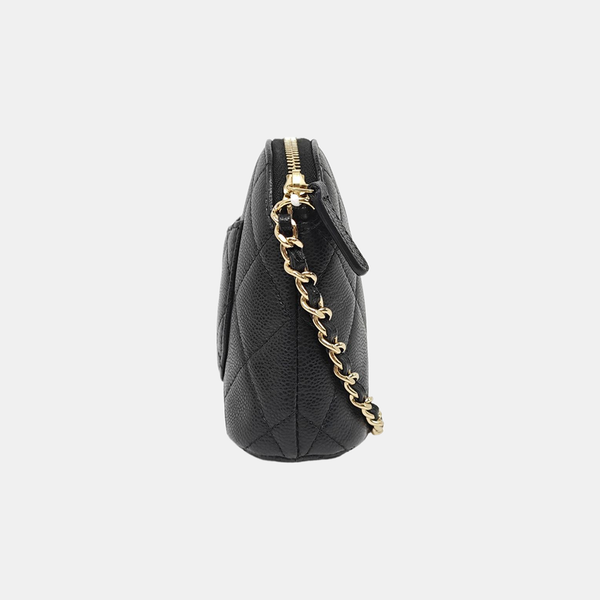 Quilted Grained Calfskin Black