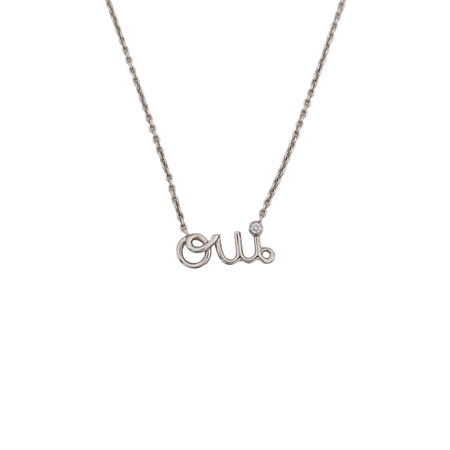 Authenticated pre-owned  Oui 18K White Gold Silver Necklace - Necklace at Looply