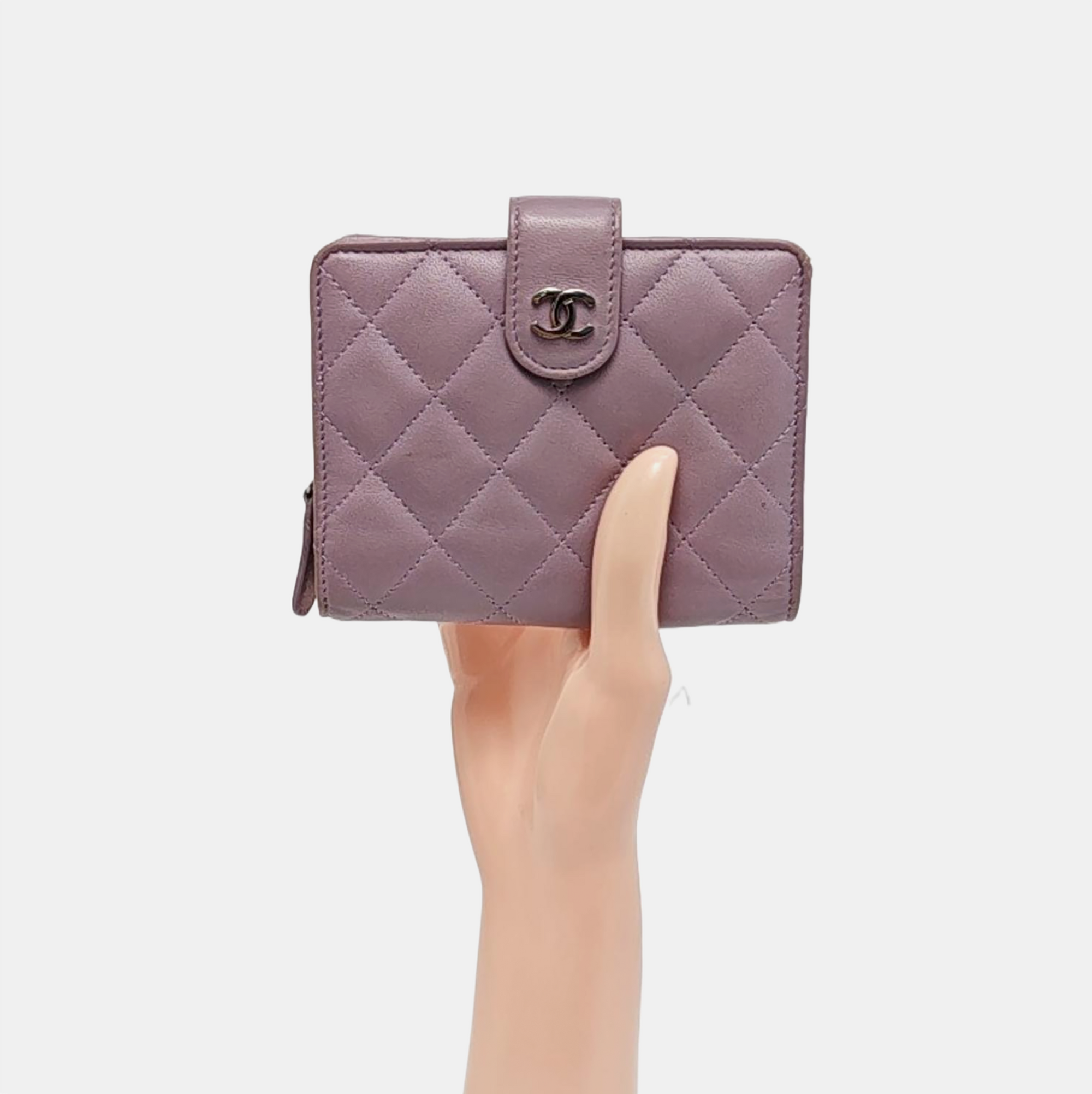 Quilted Lambskin Wallet Purple