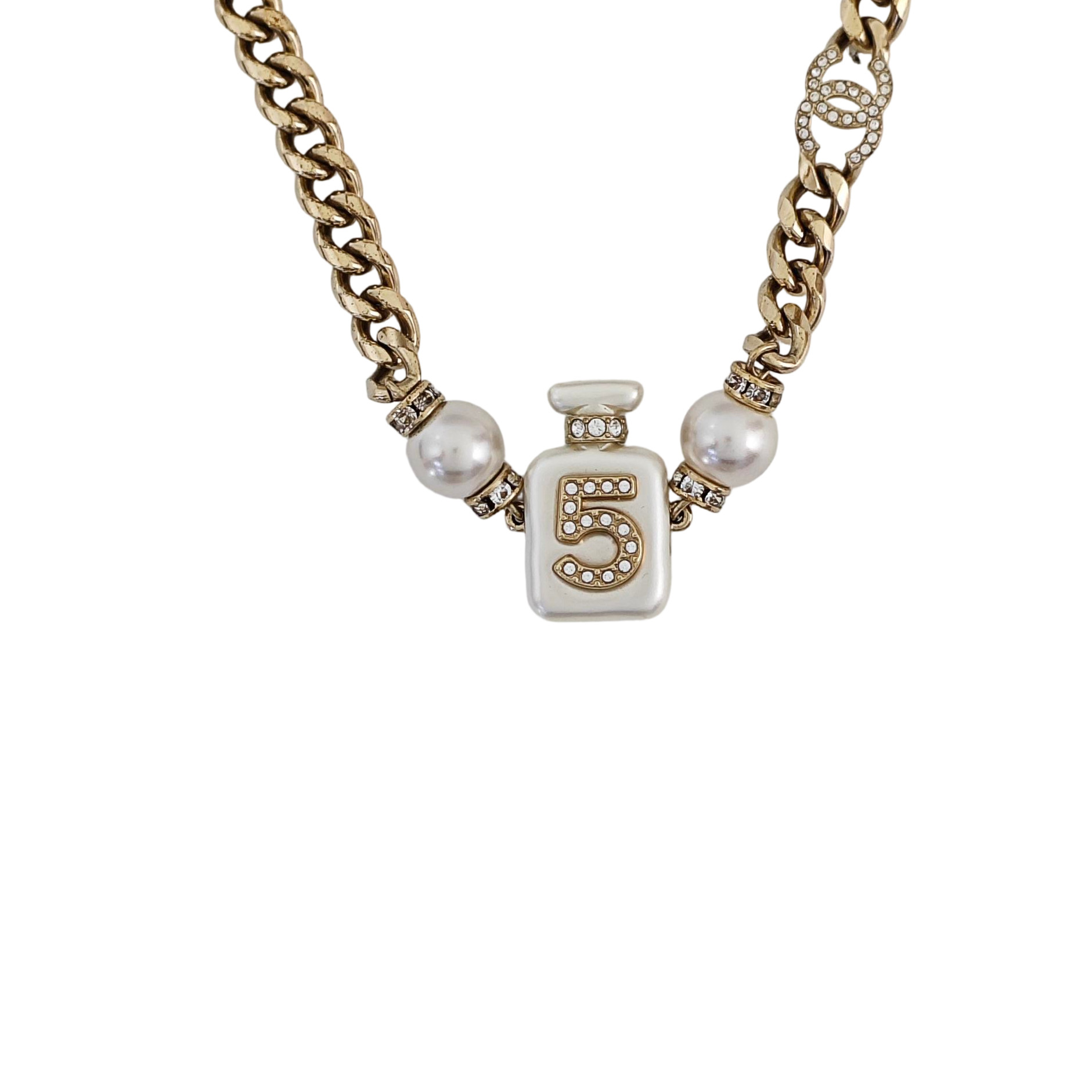 Authenticated pre-owned  Cubic Zirconia Silver-tone Metal Necklace - Necklace at Looply