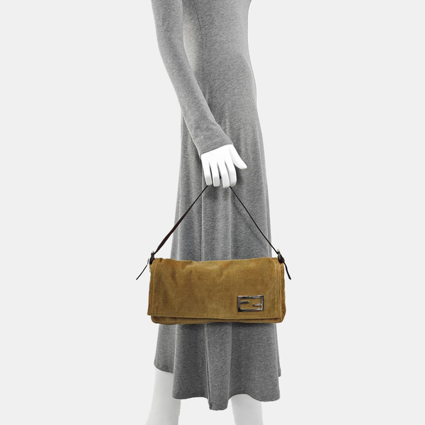Bolso de mano de pana beige