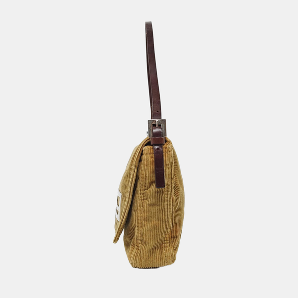 Bolso de mano de pana beige