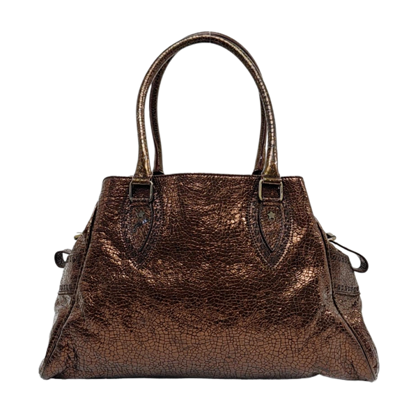 Bolso de mano de piel de ternera marrón