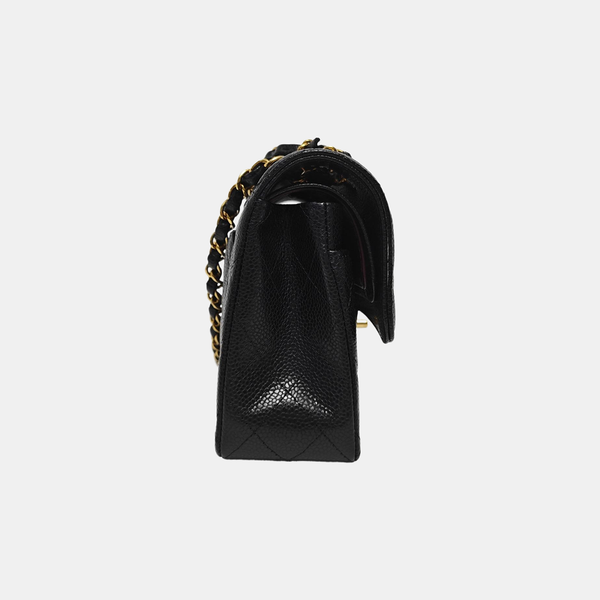 CLASSIC FLAP Small Quilted Grained Calfskin Black