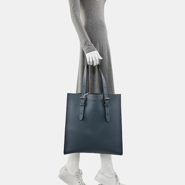 Calfskin Top Handle Bag Blue