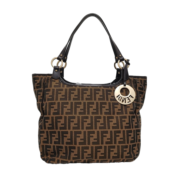 Monogram Fabric Top Handle Bag Brown