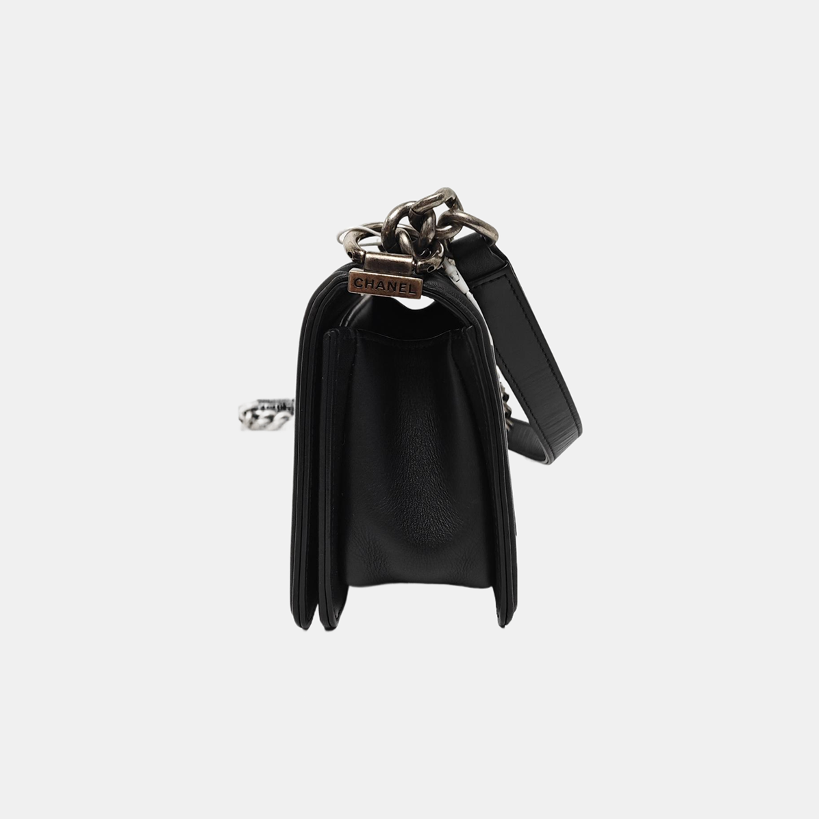 BOY CHANEL Small Quilted Grained Calfskin Black