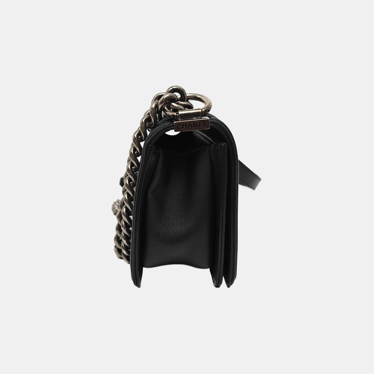BOY CHANEL Small Quilted Grained Calfskin Black