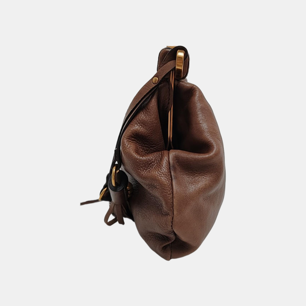 Calfskin Shoulder Bag Brown