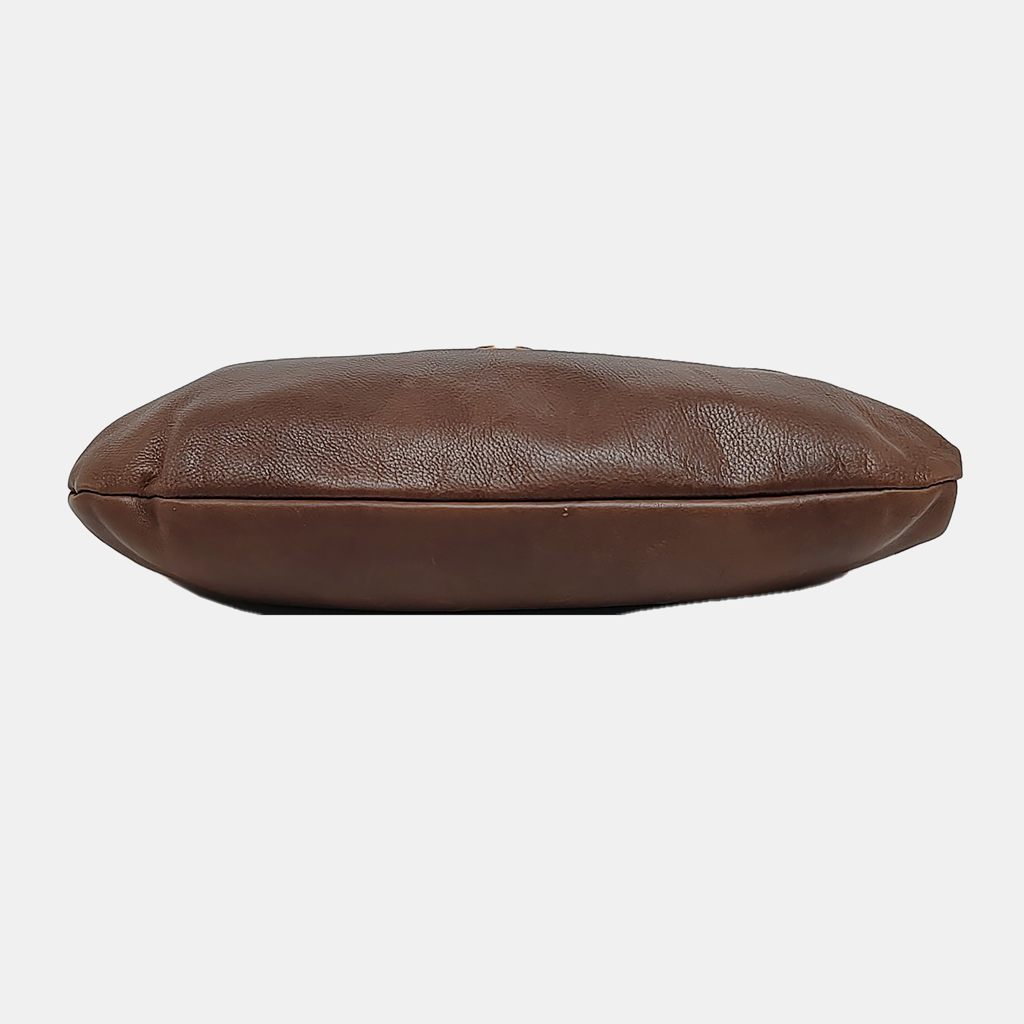 Calfskin Shoulder Bag Brown