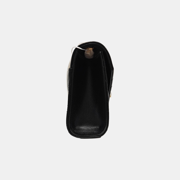 ENVELOPE Small Chevron Calfskin Black