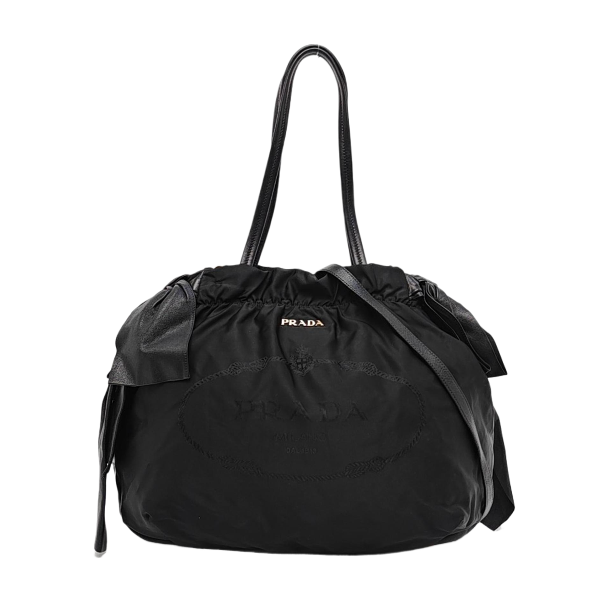Nylon Top Handle Bag Black