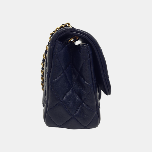 CLASSIC FLAP Mini Quilted Lambskin Blue