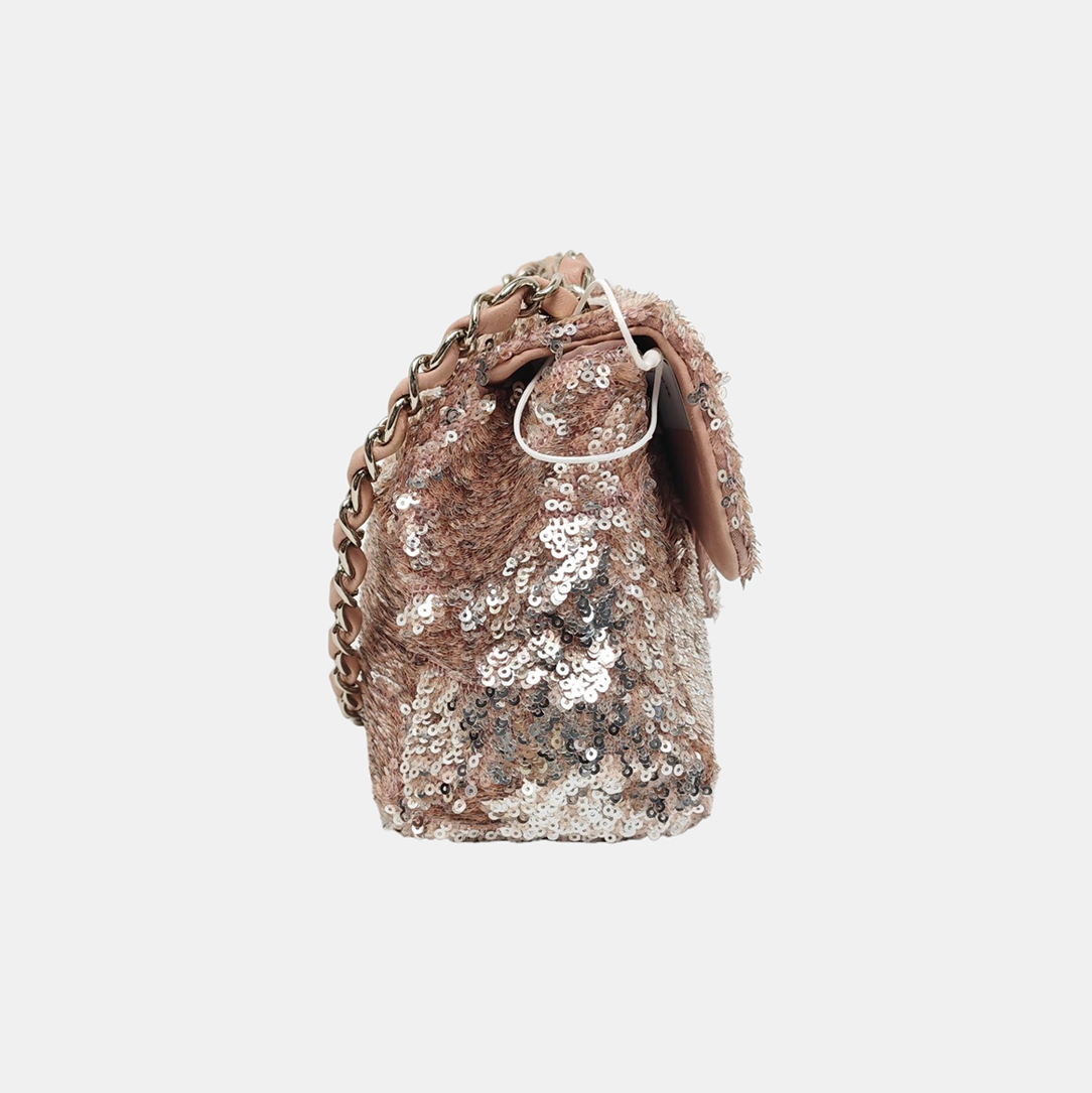 CLASSIC FLAP Mini Sequins Pink