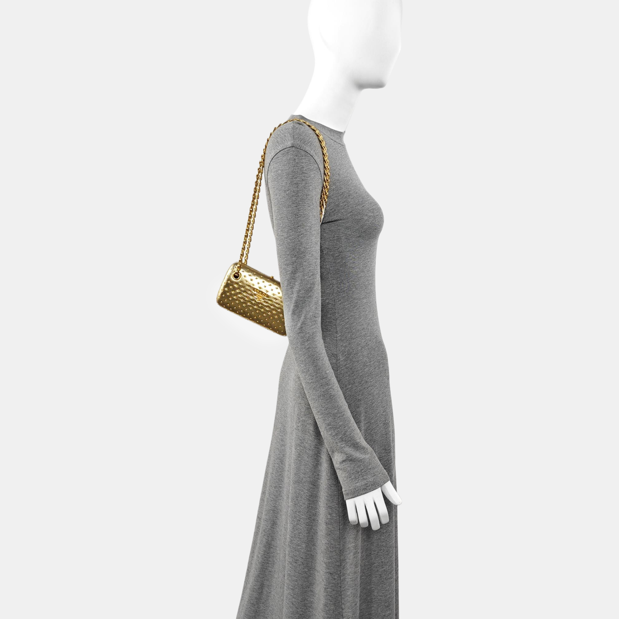 Calfskin Shoulder Bag Gold