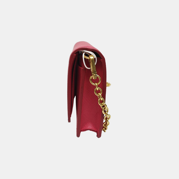 Saffiano Calfskin Shoulder Bag Red