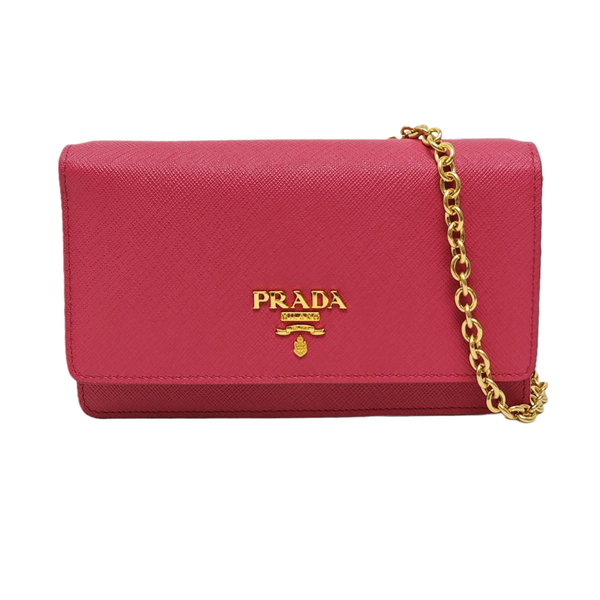Saffiano Calfskin Shoulder Bag Red